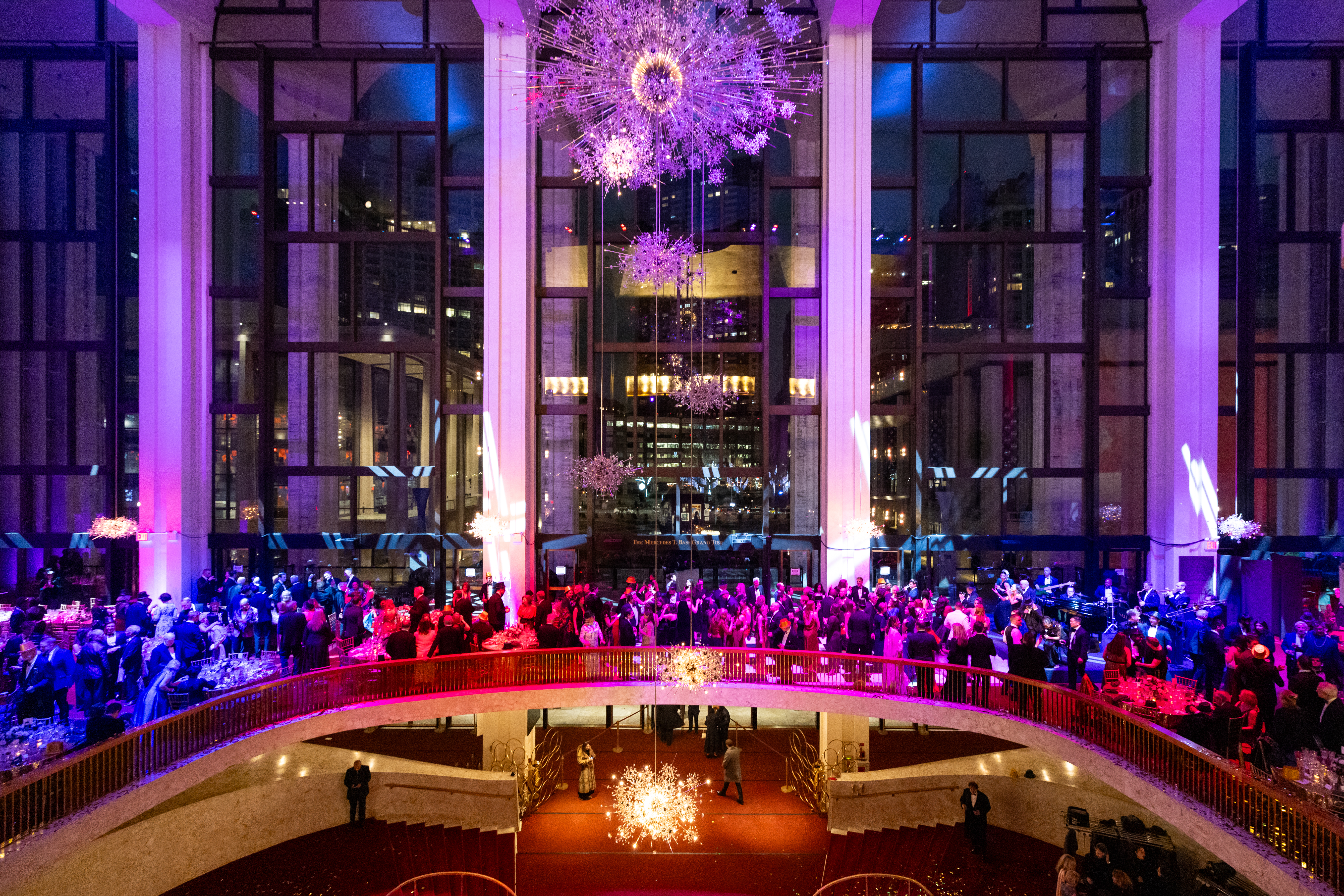 Party goers at a special dinner held at the Met